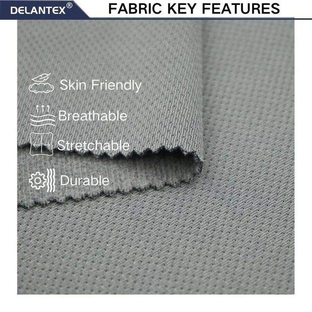 Delantex Micro Polar Fleece Polyester USA Jacquard Mesh Fleece Fabric 260GSM for Sports Tops