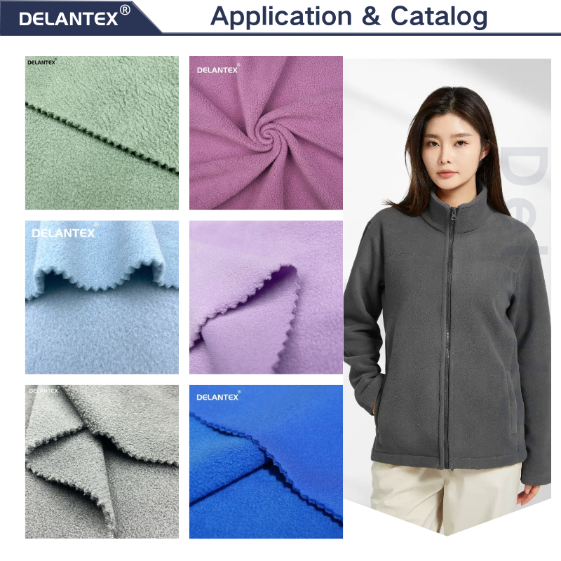 Delantex New Design 100 Polyester Polar Fleece Fabric, Clipping and Carving Fleece Material for Winter Warm Cloth