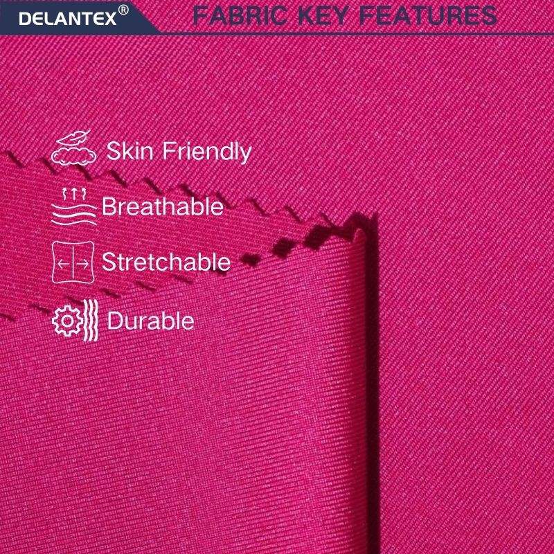 Delantex Quick Dry Spandex Fabric for Yoga Pants Fabric Breathable and Plain Style Yoga Wear Material for Swimwear