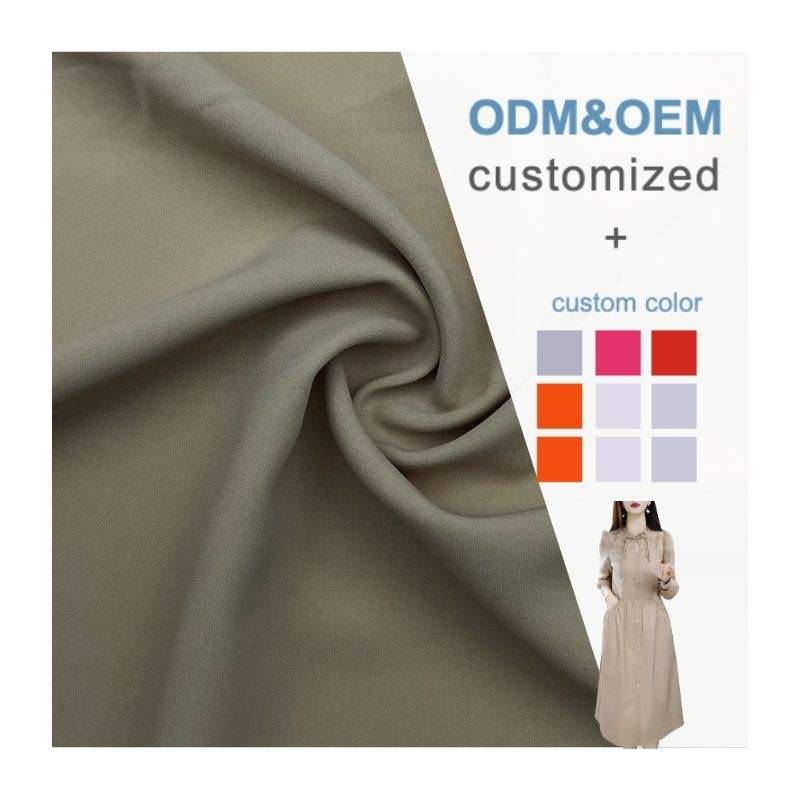 Delantex Stretch Matting Poka Plain Dyed 100% Polyester Woven Polyester Fabric for Women Dress Clothing