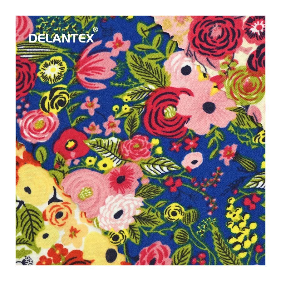 Delantex 150GSM-200GSM Stretchy Jersey Garment DTY Brush Print Fabric Factory With Low Price