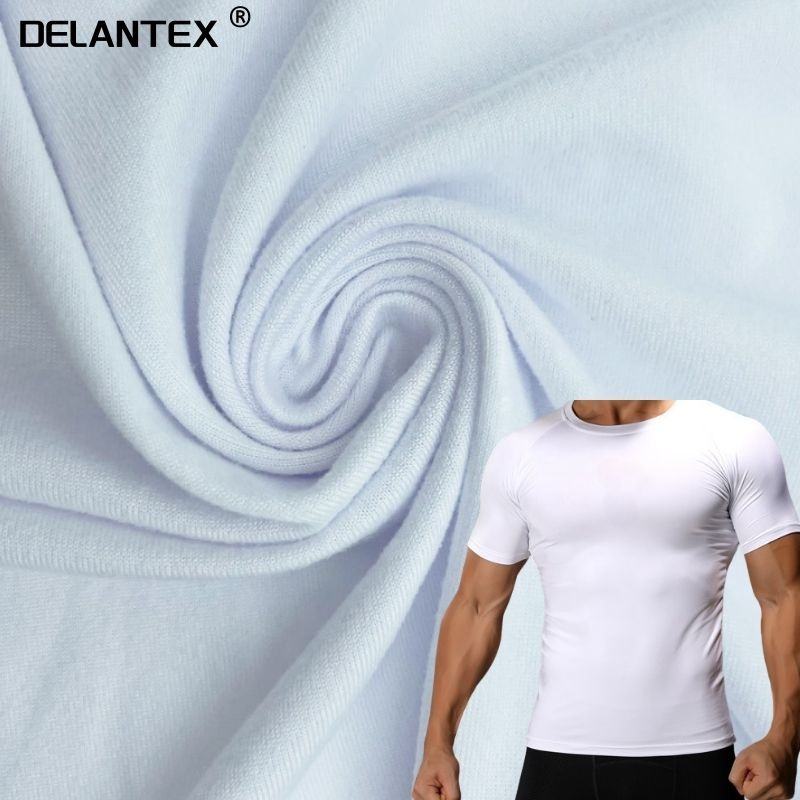 Delantex Breathable 95% Polyester 5% Spandex Single Jersey Knit Fabric for T-Shirt Yoga Clothes
