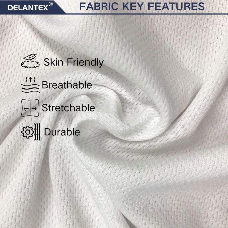 Delantex Birds Eye 100%Polyester Polo Double Pique Knitted Fabric