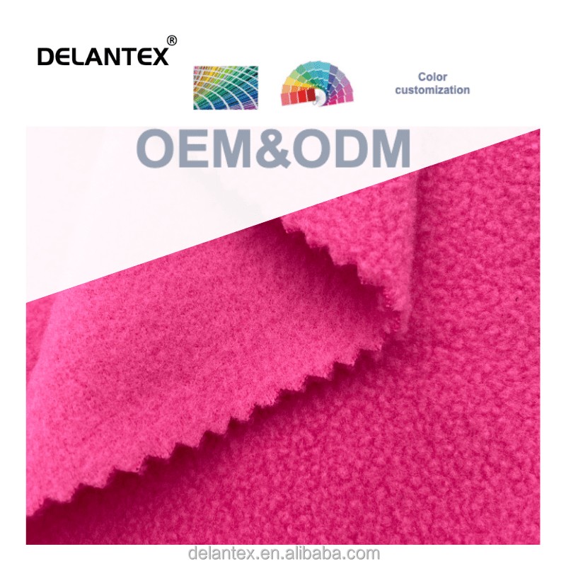 Delantex DTY Soft Hand Feel Stretch Anti-pilling Cheap Polar Fleece Fabric for Clothing