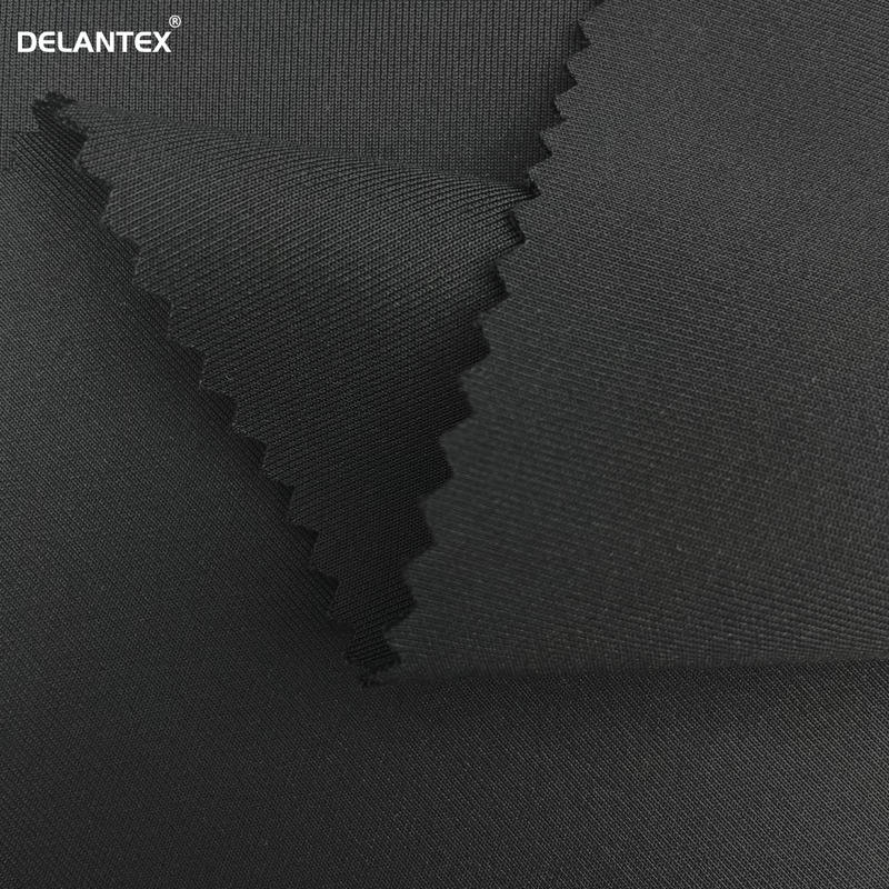 Delantex Customized 290GSM Skin Friendly Double Faced Black scuba Fabric for Sportswear