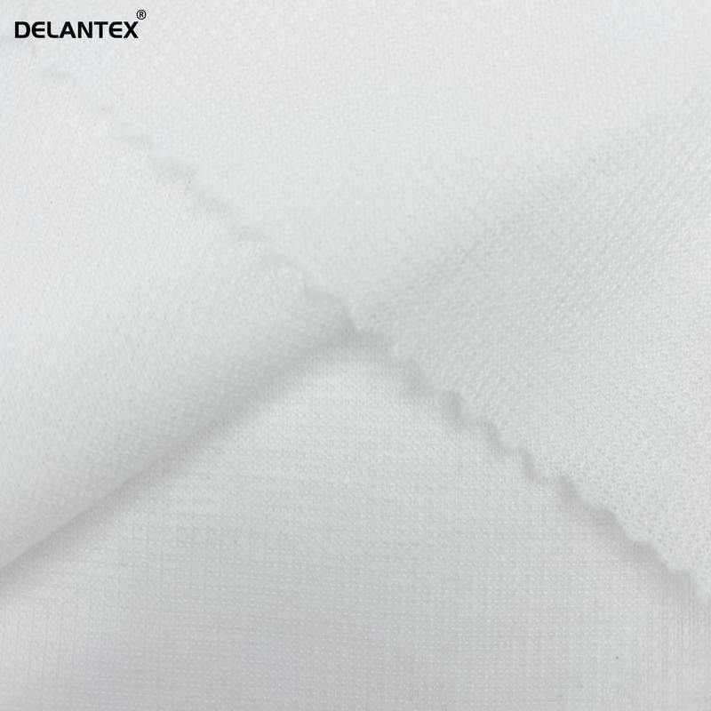 Delantex 100%polyester Lightweight 45GSM High Elastic Quick Dry White Mesh Fabric for Lining and Sportswear