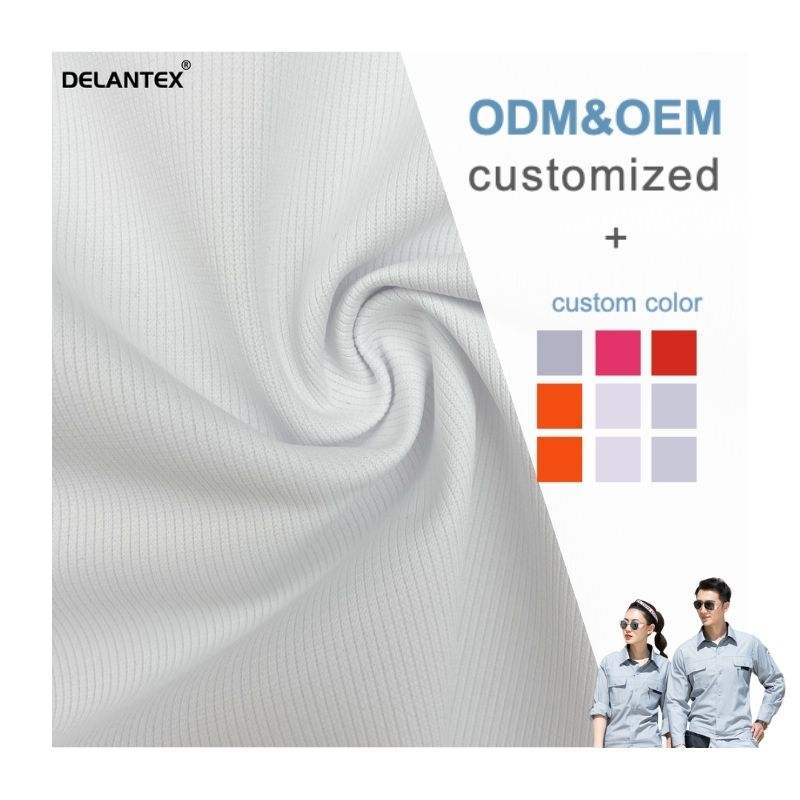 Delantex White Woven Fabric DTY 210GSM Workwear Fabric for Corporate Uniform