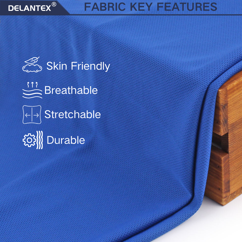 Delantex 100 Polyester Quick Dry Mesh Fabric for Sportswear Moisture Wicking Football Jersey Mesh Material Free Sample