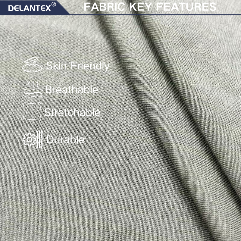 Delantex Women's Knitted Sweater Fabric Single-sided Sweatshirt Breathable Soft 50% Cotton 50% Polyester Material