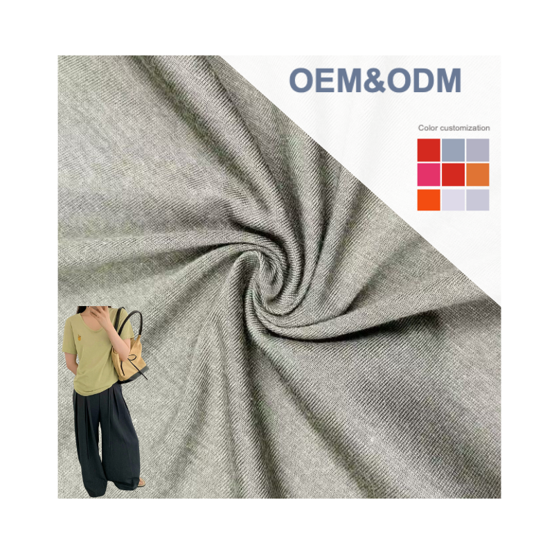 Delantex Women's Knitted Sweater Fabric Single-sided Sweatshirt Breathable Soft 50% Cotton 50% Polyester Material