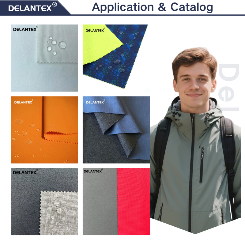 Delantex Material Waterproof Softshell Stretch Polyester Fabric Knit Outdoor Functional Softshell Fabric Tear Resistant