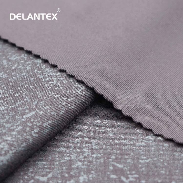 Delantex Hot Sale Interlock 4 Way Stretch Polyester Knitted Spandex Fabric Material for Swimwear Yogawear Free Sample