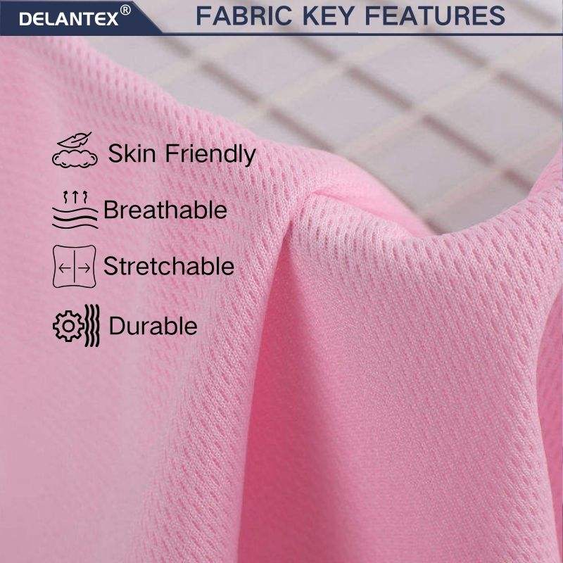 Delantex Jersey Garment 75D Weft 100% Polyester Dry Fit Moisture Wicking Eyelet Bird Eye Mesh Fabric for Sport Wear Free Sample