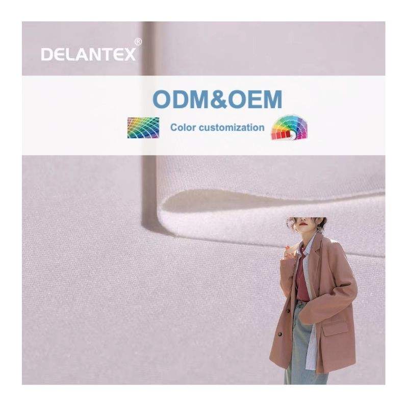 Delantex Textile High Quality 75D Scuba Crepe Polyester Knit Fabric 95% Poly 5% Spandex Plain Dyed with Memory Feature