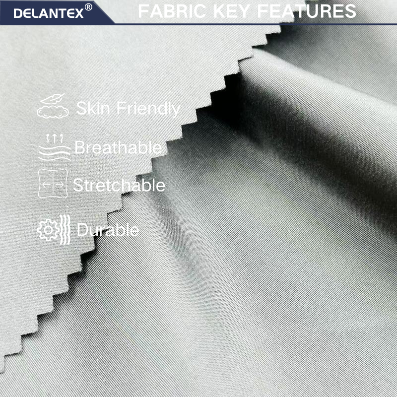 Delantex 100% Polyester Men's Beach Pants Breathable Quick Drying Stiff Color Chinese Fabric Supplier