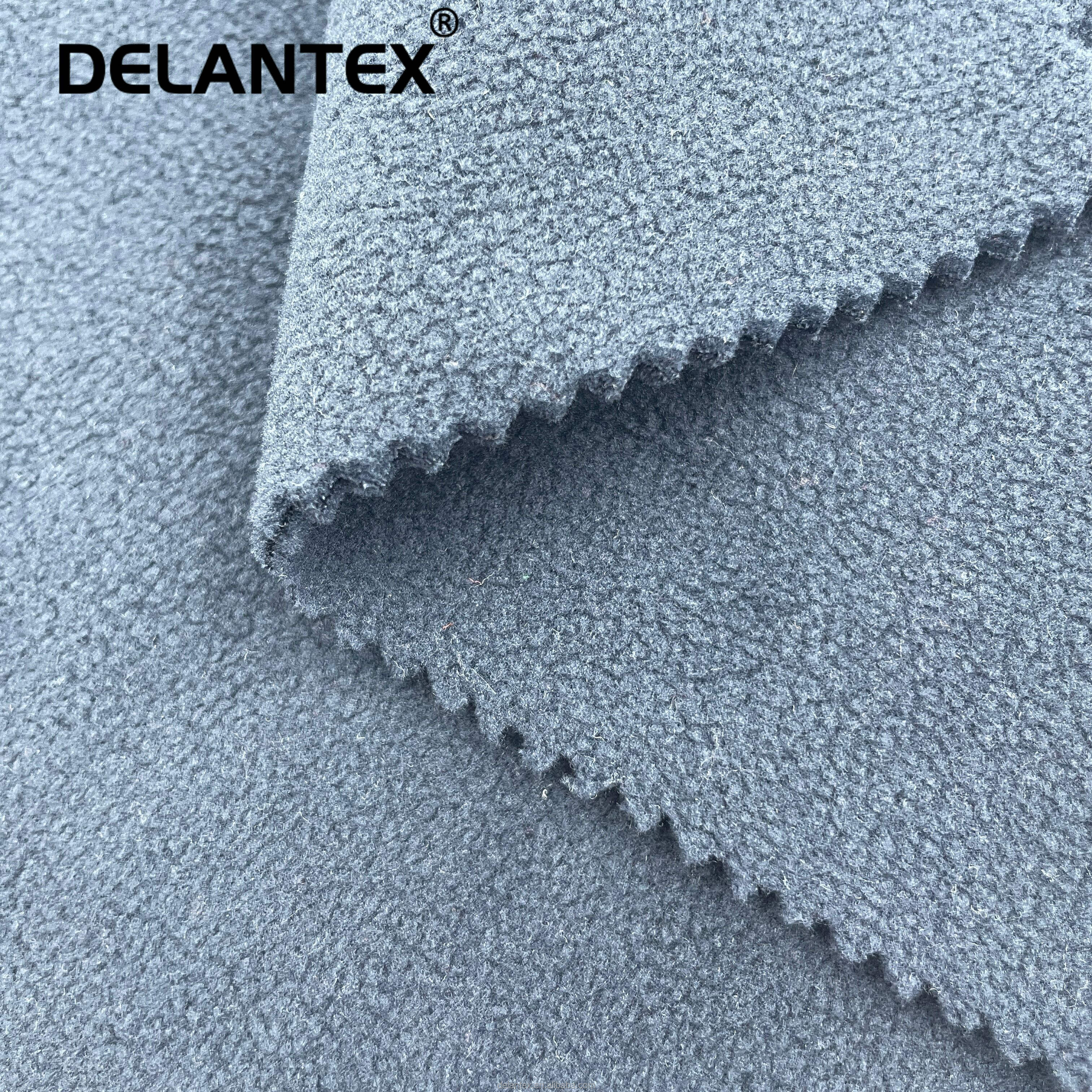 Delantex High Quality 100% Polyester Water Resistant Bonded Fleece Fabric for Jackets Free Sample
