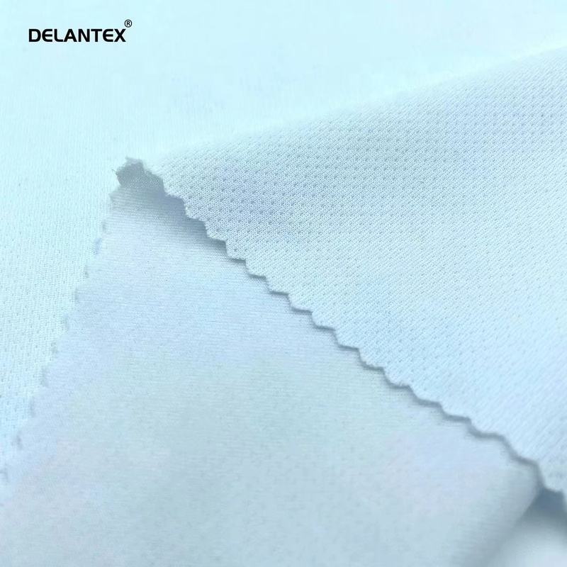 Delantex 100% Polyester Breathable Pinhole Mesh Fabric for Sublimation Printing Technology Sport T-shirt Material Free Sample