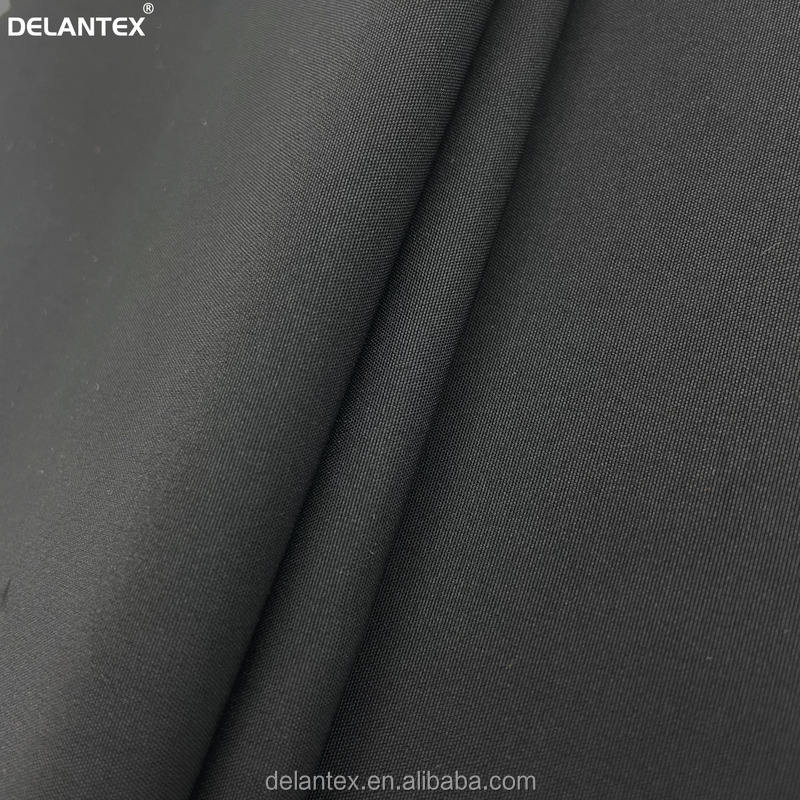 Delantex Skin Friendly Black Polyester Pongee Fabric for Garment with Factory Price
