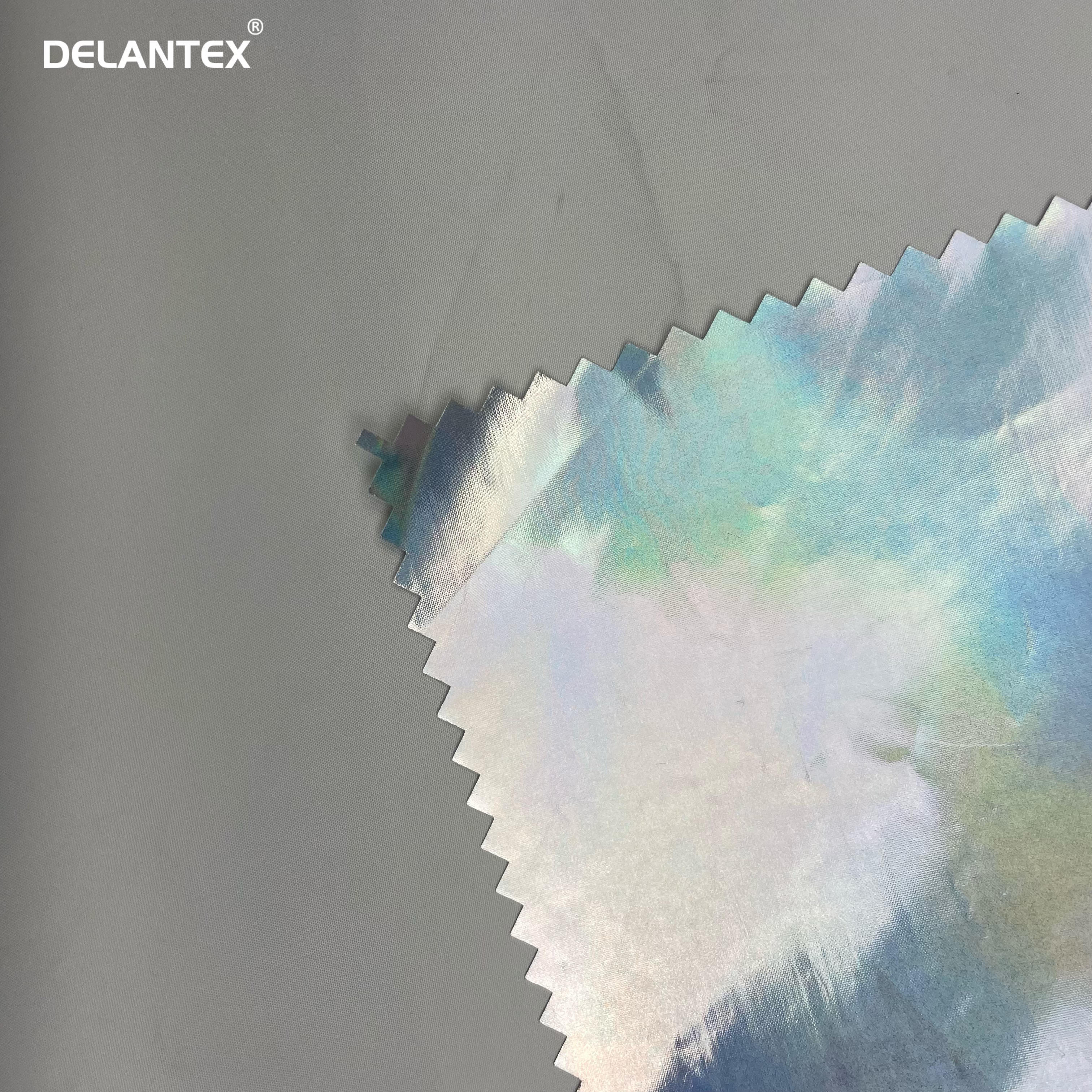 Delantex Lightweight Waterproof Polyester Reflective Fabric Silver Coated Taffeta Fabric for Car Cover Umbrella Free Sample