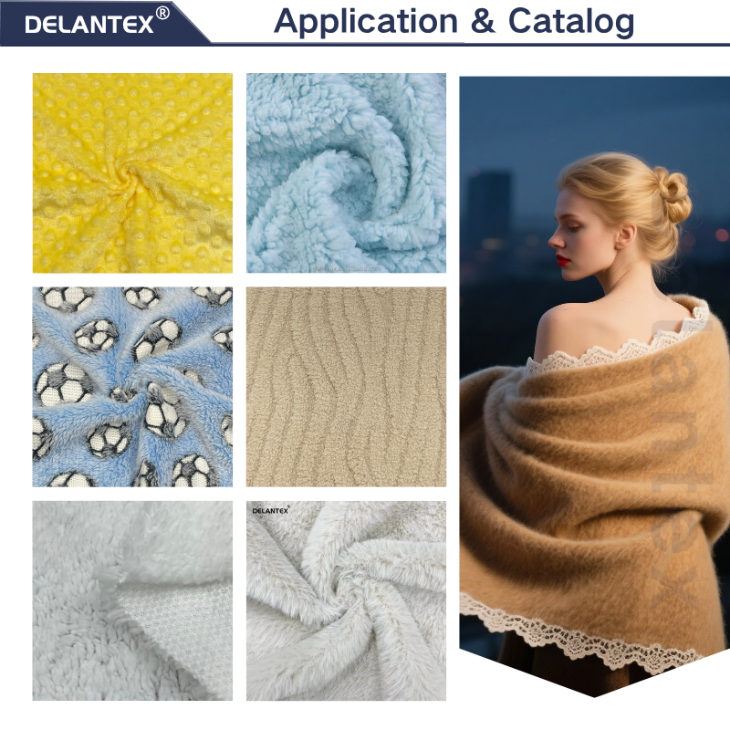 Delantex Printed Flannel Fabric Sold by Chinese Manufacturers, 100% Polyester Fabric Can Be Used for Making Outerwear