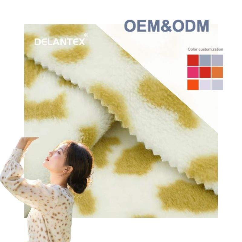 Delantex 100% Microfiber Polyester Printed Coral Fleece Fabric Free Sample