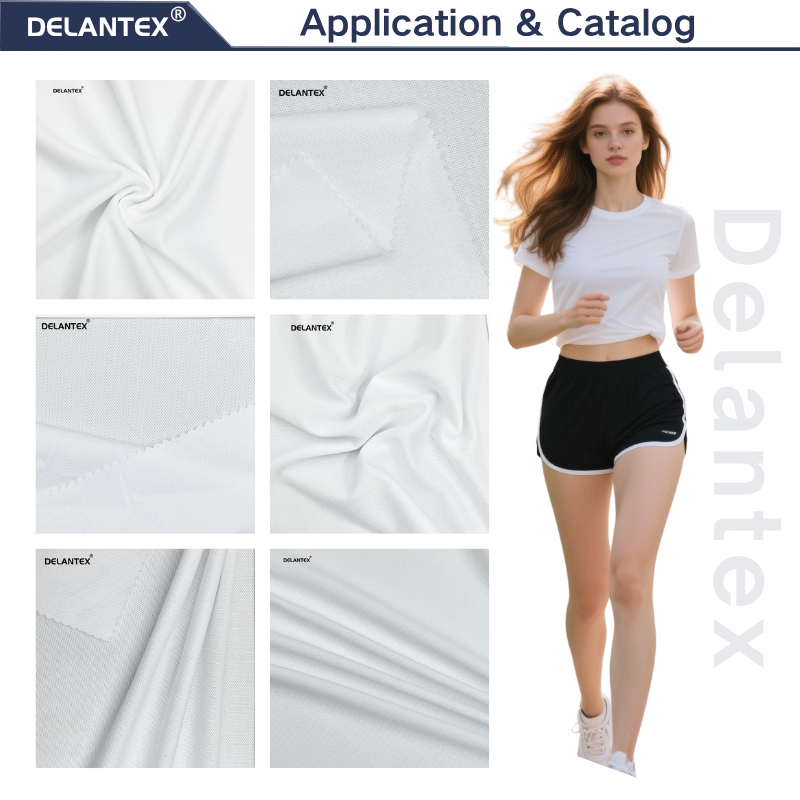 Delantex Polyester Mesh Fabric for Sublimation Sport T Shirt Breathable Summer Fabric145gsm/160cm Customizable Fabrics