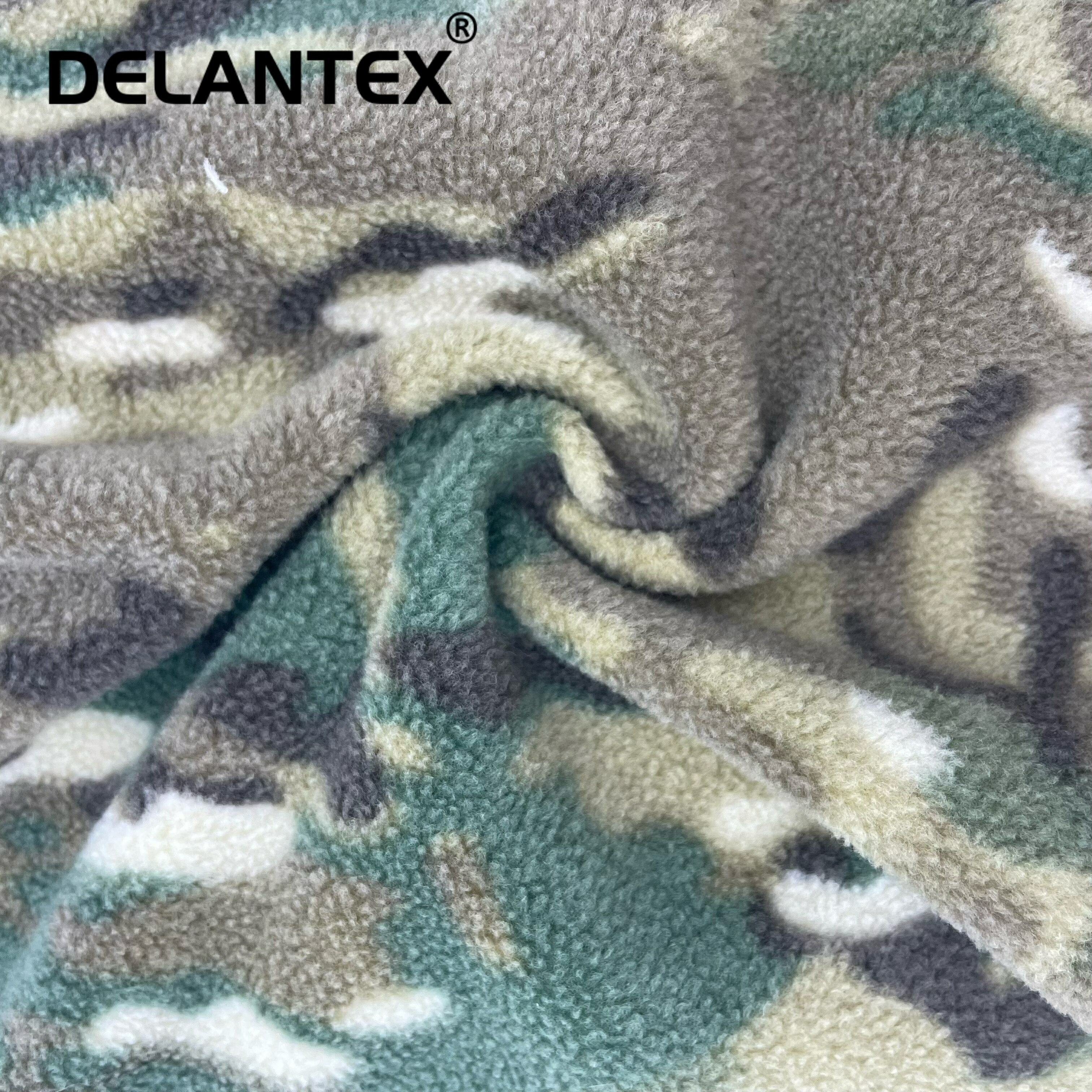 High Quality Knitted 320GSM Camo Polar Fleece Fabric Free Sample