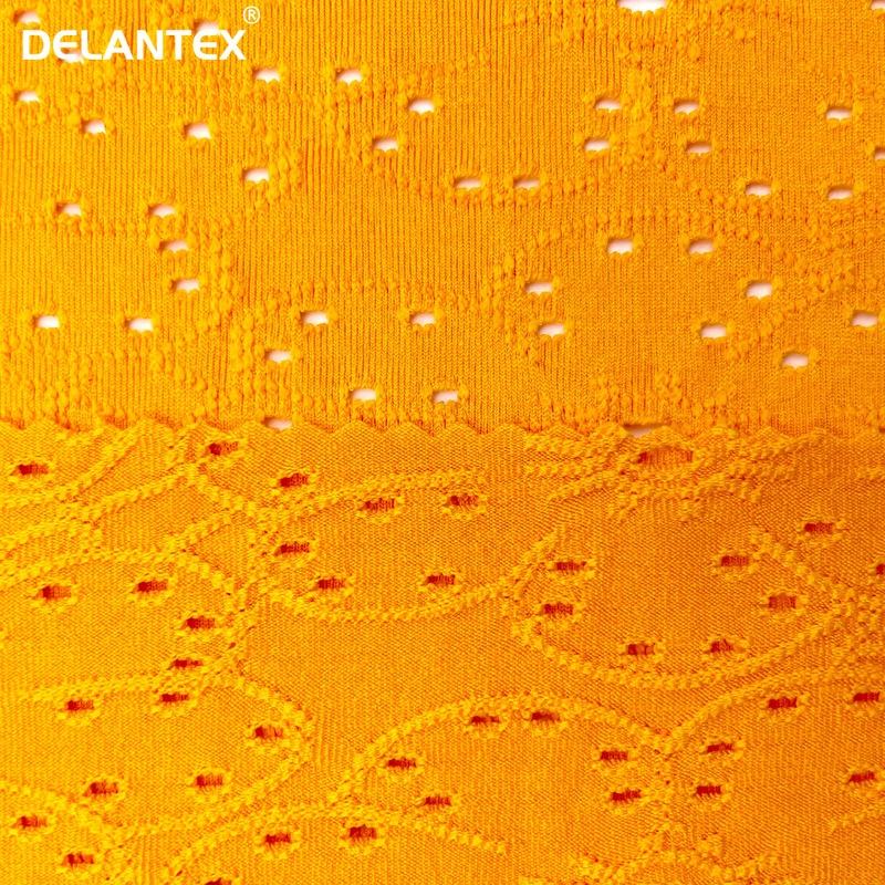 100% Polyester Knitted Jacquard Hole Mesh Cloth for Short Cheongsam Dress Fabric Free Sample