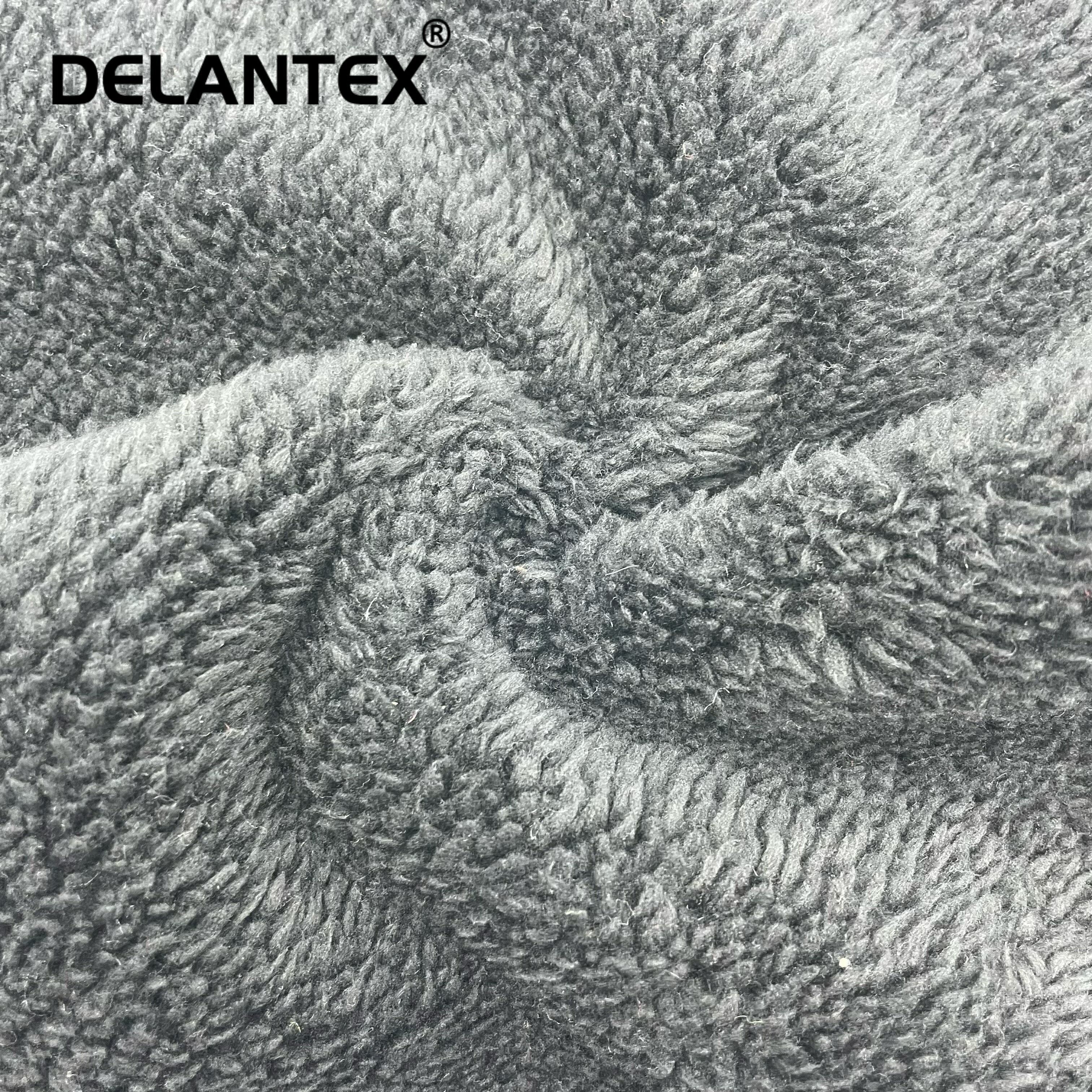 Delantex Manufacture Knit Polyester Polar Fleece and Sherpa Fleece Bonded Fabric Free Sample