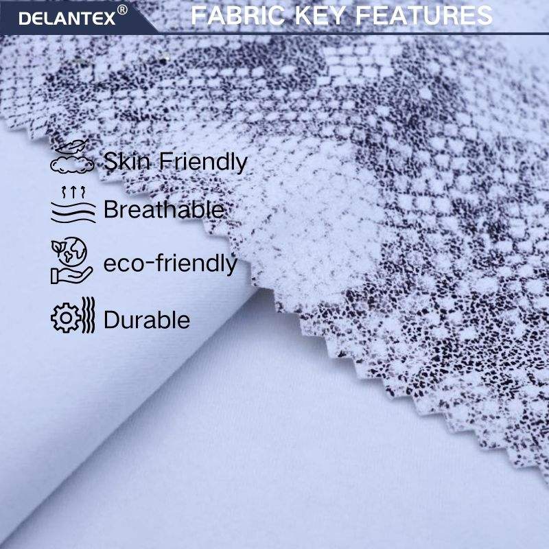 Delantex OEM Interlock Comfortable Durable Polyester Stretch Metallic Fabric Holographic Foil Print for Girls' Tracksuit