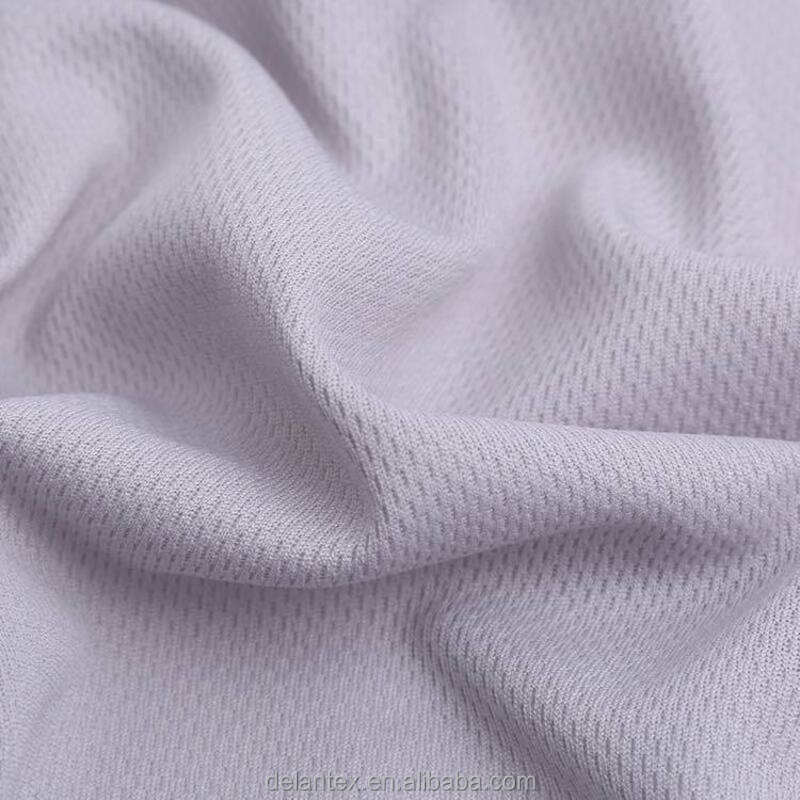 Delantex Anti Yellow Bird Eye Mesh Fabric White Sublimation Fabric for T Shirt Free Sample