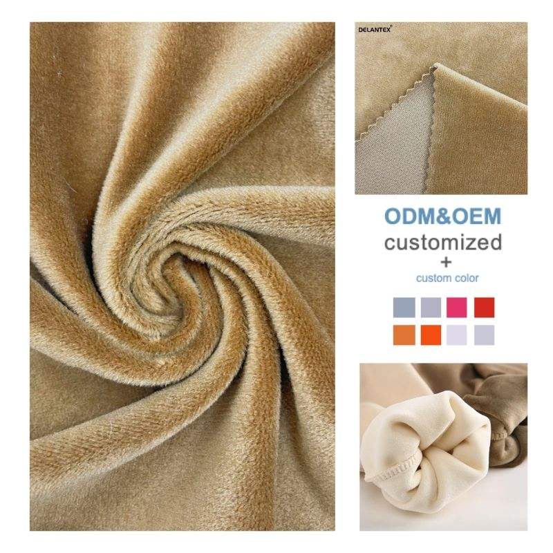 Delantex Elastic Super Soft Tricot Velvet Fabric for Blanket,sofa Cover and Garment Free Sample