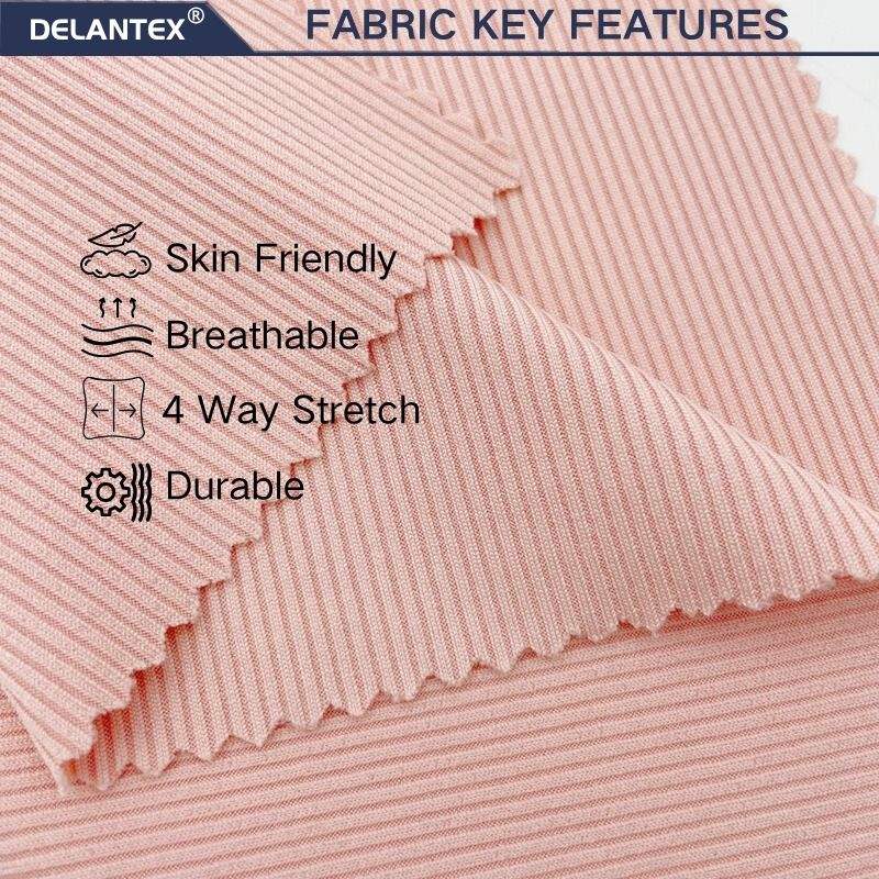 Delantex Pink Moisture Wicking Poly Spandex Rib Jersey Fabric for Women Underwear Free Sample