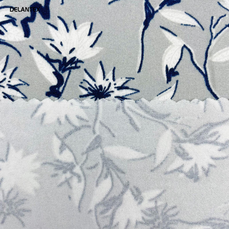 Delantex 100D Printed Brush Jersey Fabric 4-Way Stretch DTY 100% Polyester for Girls' Sweatshirts and Underwear Lining