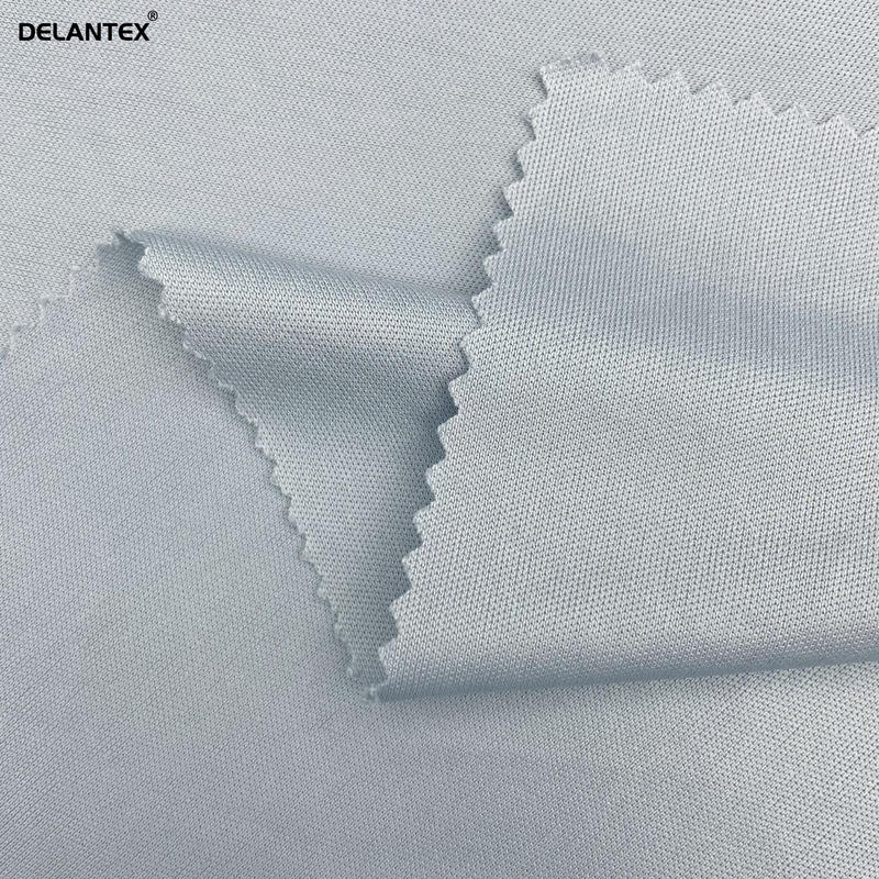 Delantex Lightweight 2 Way Stretch 75/36 Grey Interlock Fabric for Sport Sweatshirt