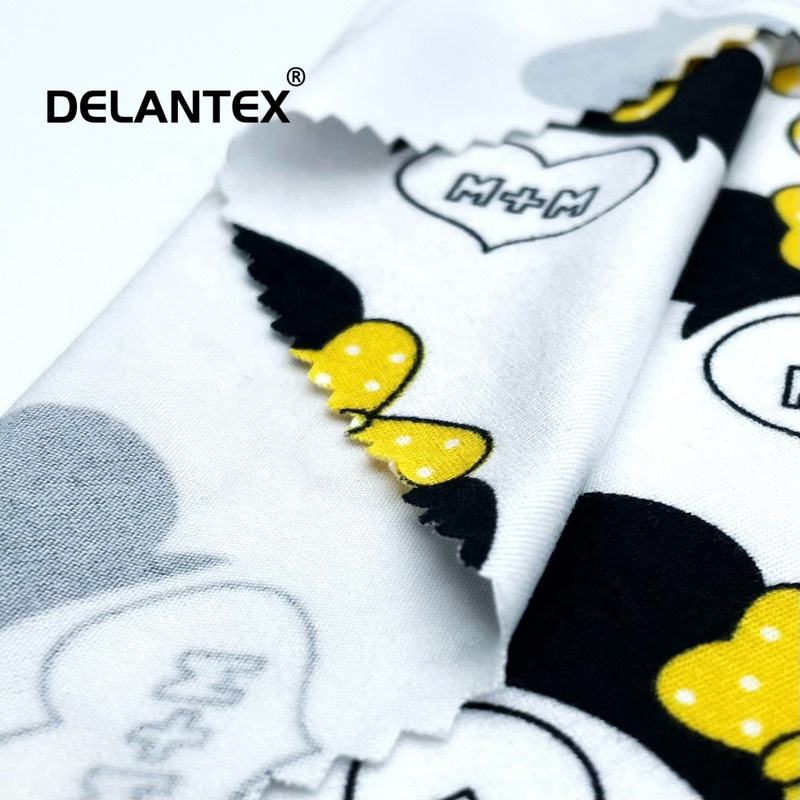 Delantex Double Brushed Printing Fabric 4 Way Stretch Spandex Knitting Fabric by the Roll for Sportswear Free Sample