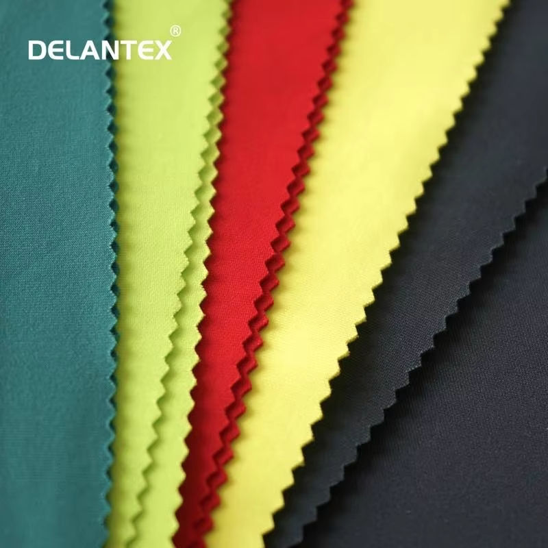 Delantex Heather Grey 320gsm Pullover Fabric Double Layer 97%Polyester 3%Spandex Sandwich Scuba Yarn Dyed Features Memory