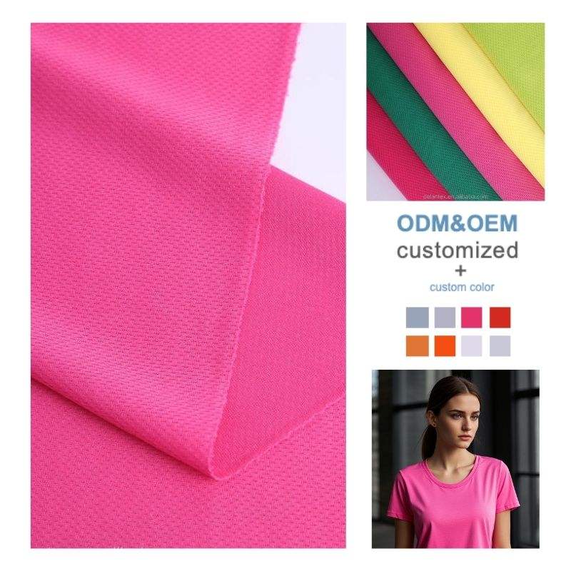 Delantex 140g 100 Polyester Dri Fit Bird Eye Mesh Quick Drying Microfiber Fabric for Activewear