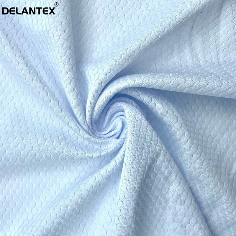 Delantex Polyester Sports Athletic Pique Mesh Stretch Knit Football Grid Fabric for Sportswear