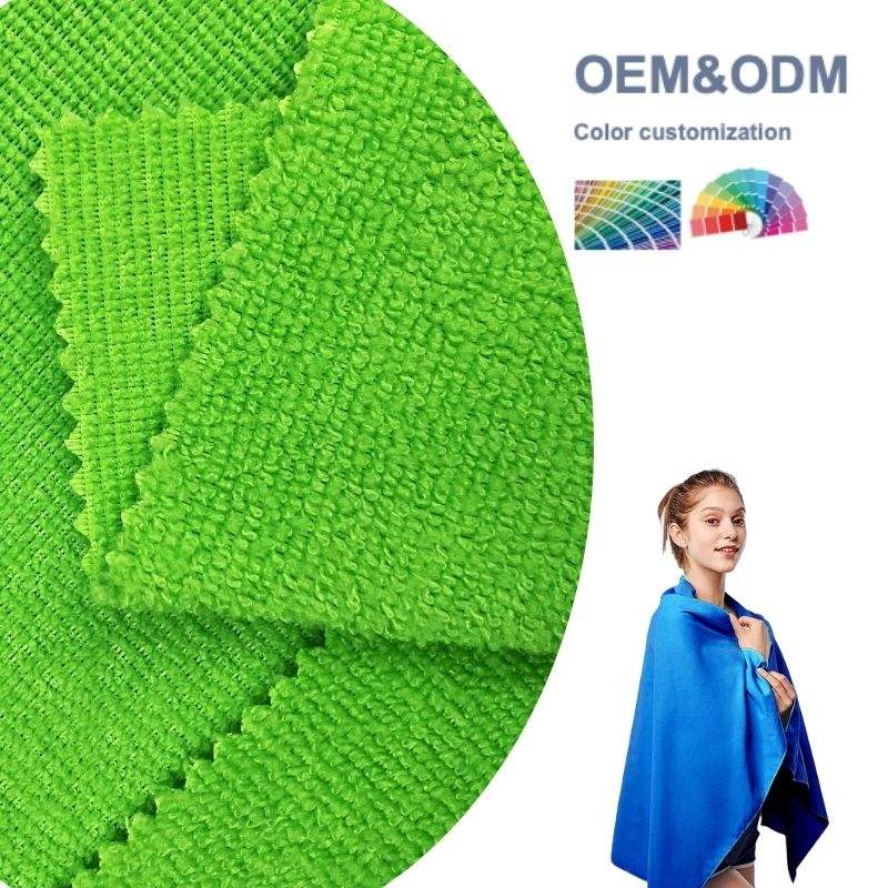 Delantex Wholesale Customized 100%polyester Terry Towelling Fabric Sweater Soft Terry Towel Fabric for Towel