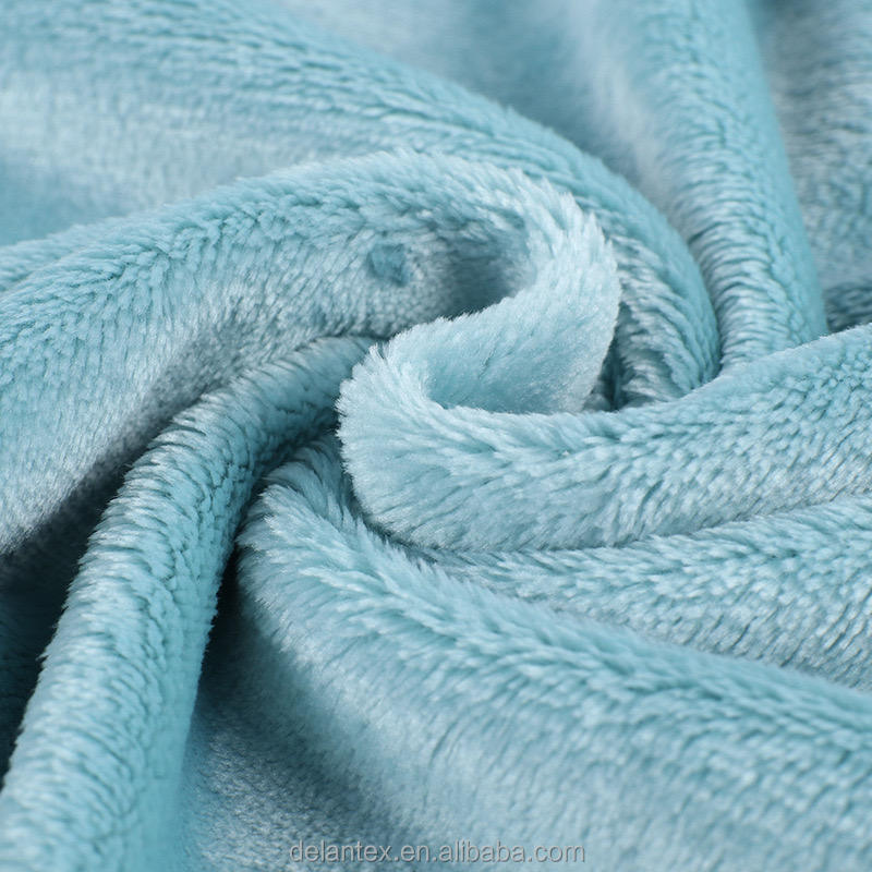 Delantex 100 Polyester 250GSM Heavy Wholesale Flannel Liso Felpa Fleece Fabric for Pajamas