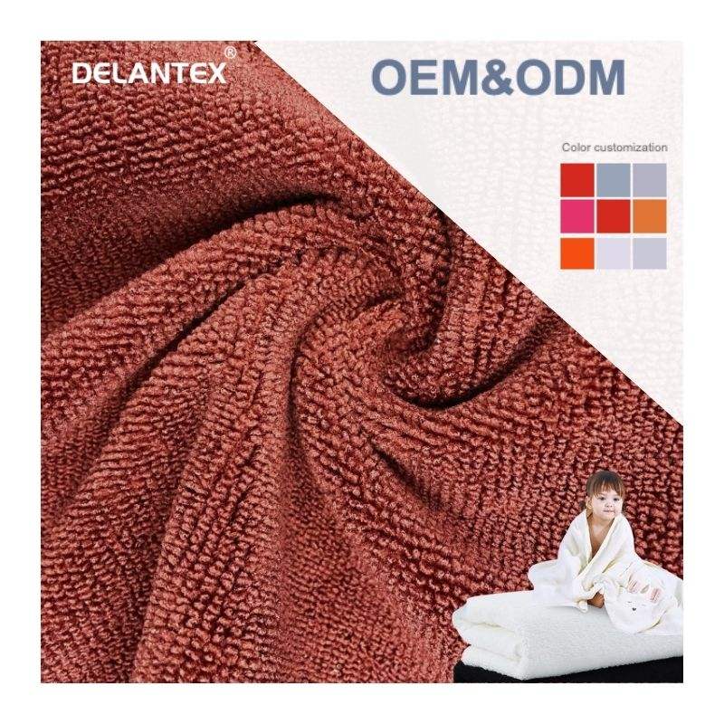 Delantex Warp Knitting Absorbent Fabric in Roll 80% Polyester 20% Polyamide Microfiber Terry Fabric for Cleaning