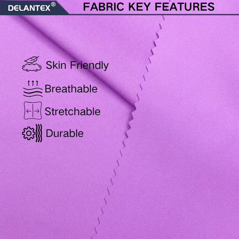 Delantex Purple Free Sample for Swim 155cm 260gsm Knit Sports Stretch Fabric