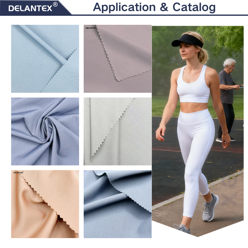 Delantex 165cm 170gsm Nylon Spandex Fabric for Swim and Yoga Clothing