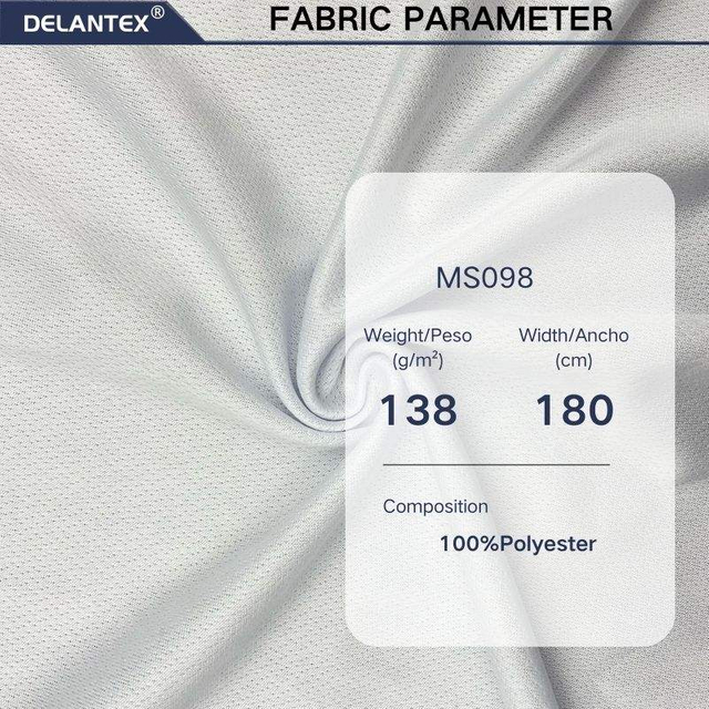 Delantex 100%Polyester 138GSM 180cm Mesh Fabric for Sportswear