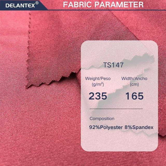 Delantex 235GSM Anti Static 93%Polyester 7%spandex Jersey Fabric for Garment