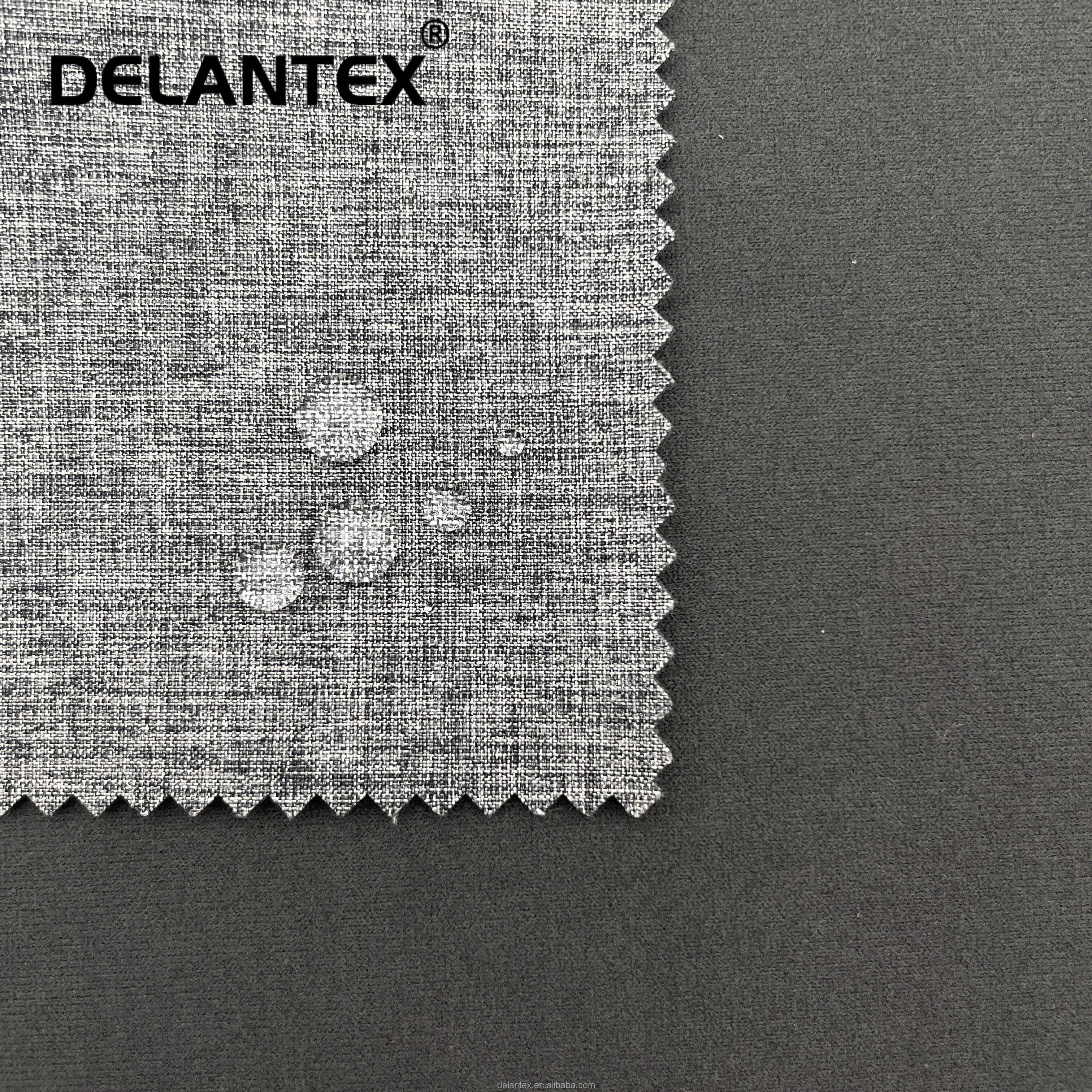 Delantex Water Resistant Fleece Soft Shell Fabric Cationic Polyester Woven Fabric