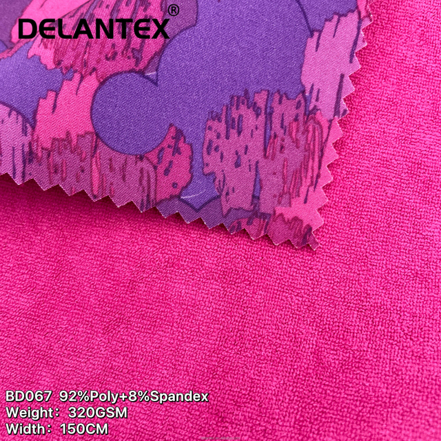 Water Proofing Printed Softshell Bonded Terry Fabric for Winter Outdoor Jacket