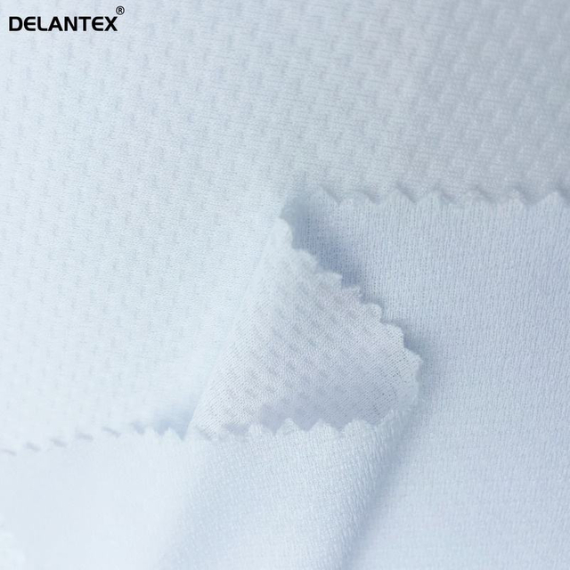 Delantex Light Wight 90GSM Soft Bubble square Mesh Fabric for Fashion Clothes