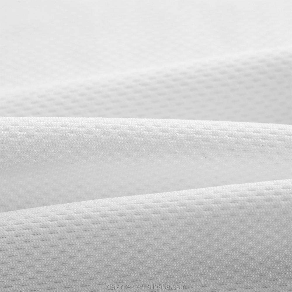 Delantex T-shirt Material 100% Polyester Eyelet Microfiber Eyelet-bird-eye Mesh Knit Fabric for Sport Wear Free Sample